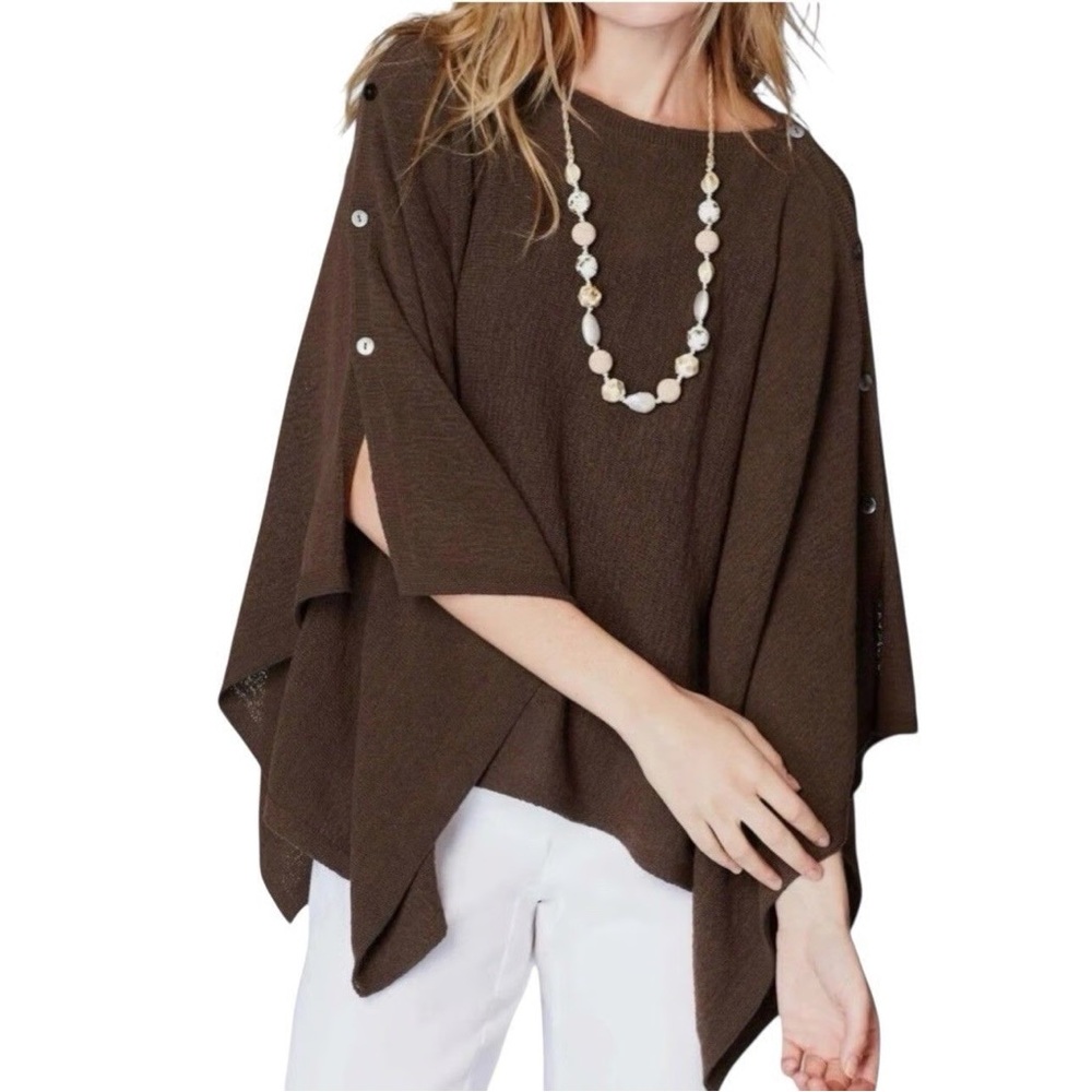 J. Jill Dark Brown Poncho Sweater